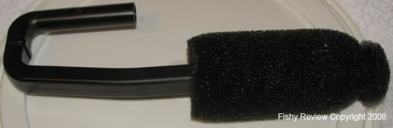 Penguin bio-wheel filter tube with sponge filter over the end